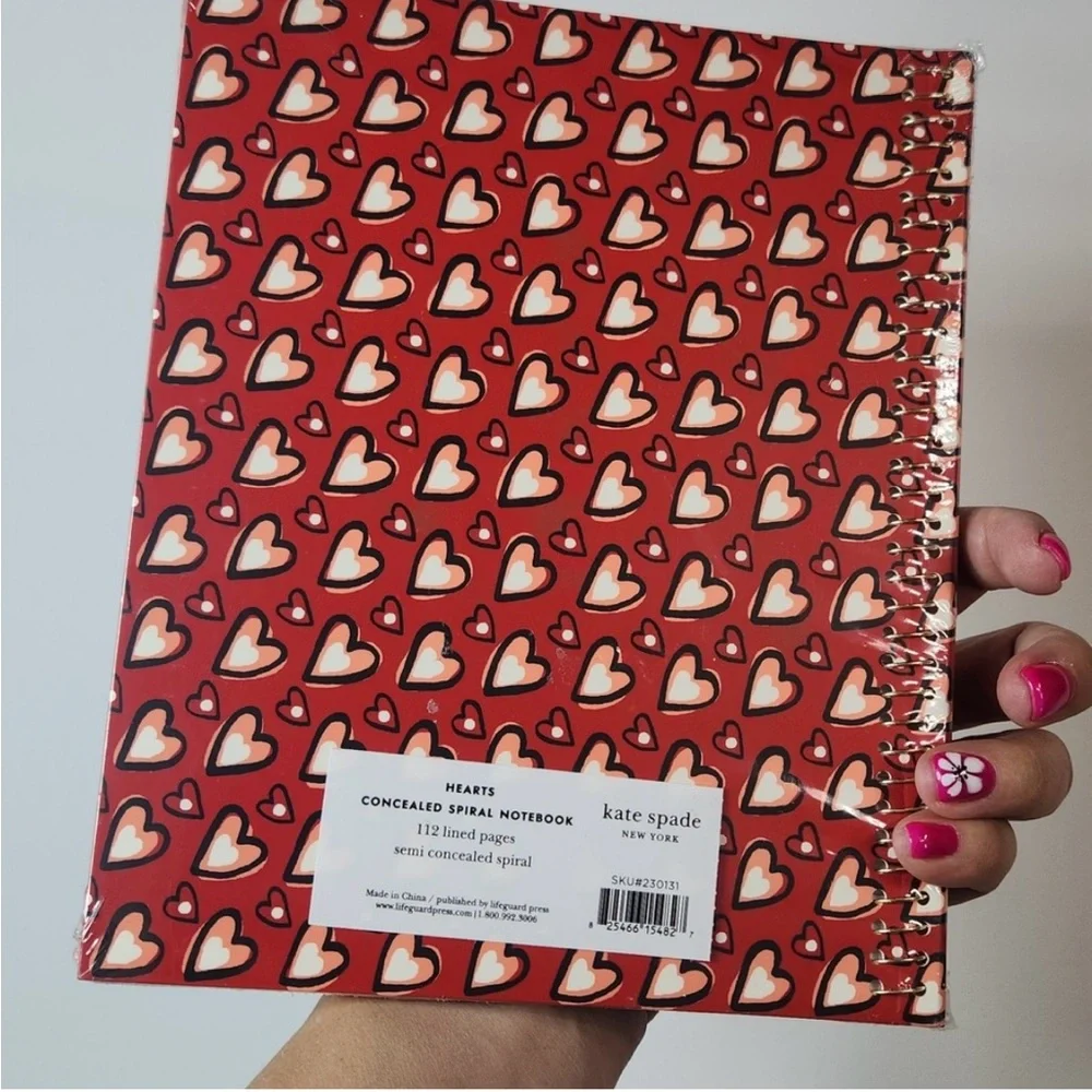 ❤️Kate Spade All About Hearts Red Spiral Notebook - NEW